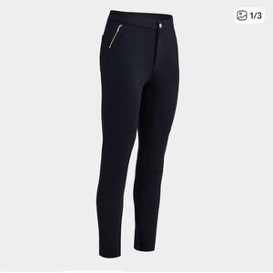 G Fore slim fit moto zipper stretch ponte Black Women's golf Pants